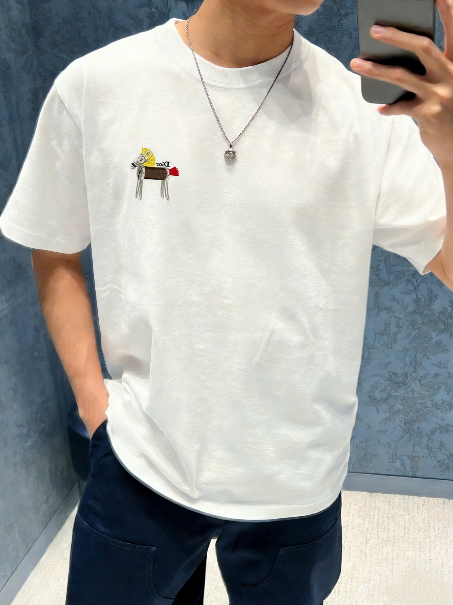 ÁO THUN DIOR WITH HORSE (WHITE)