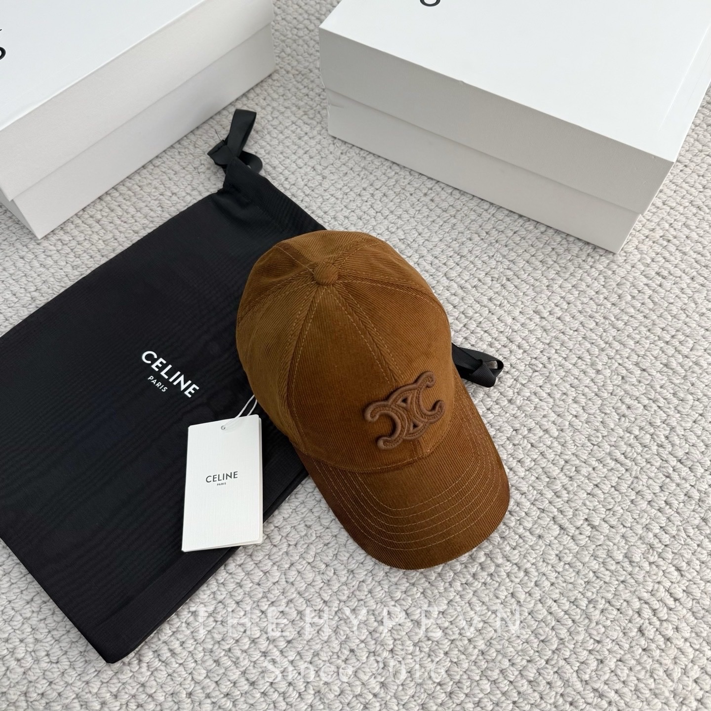CELINE CAP- Mũ Lưỡi Trai Celine Logo Thêu (Brown)