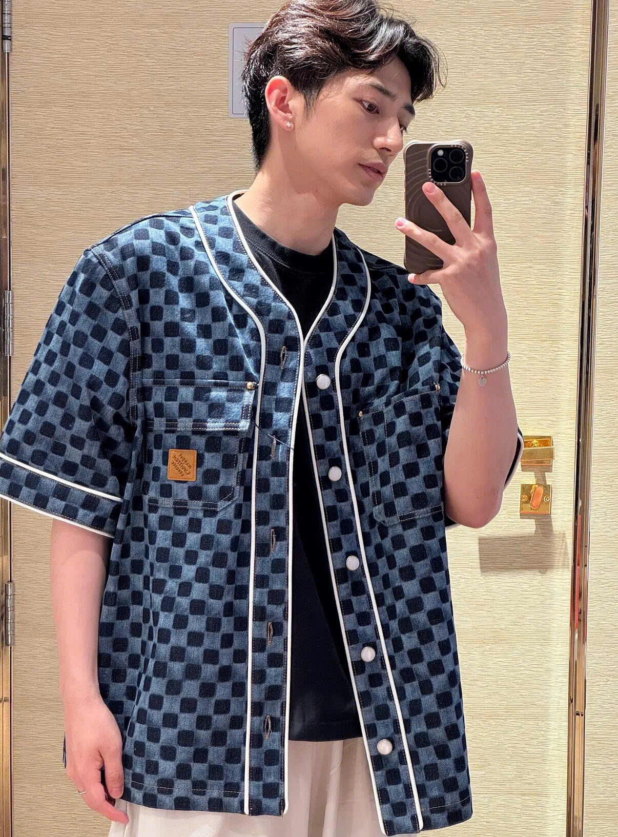 ÁO SƠ MI LOUIS VUITTON DAMERI DENIM BASEBALL (BLUE)