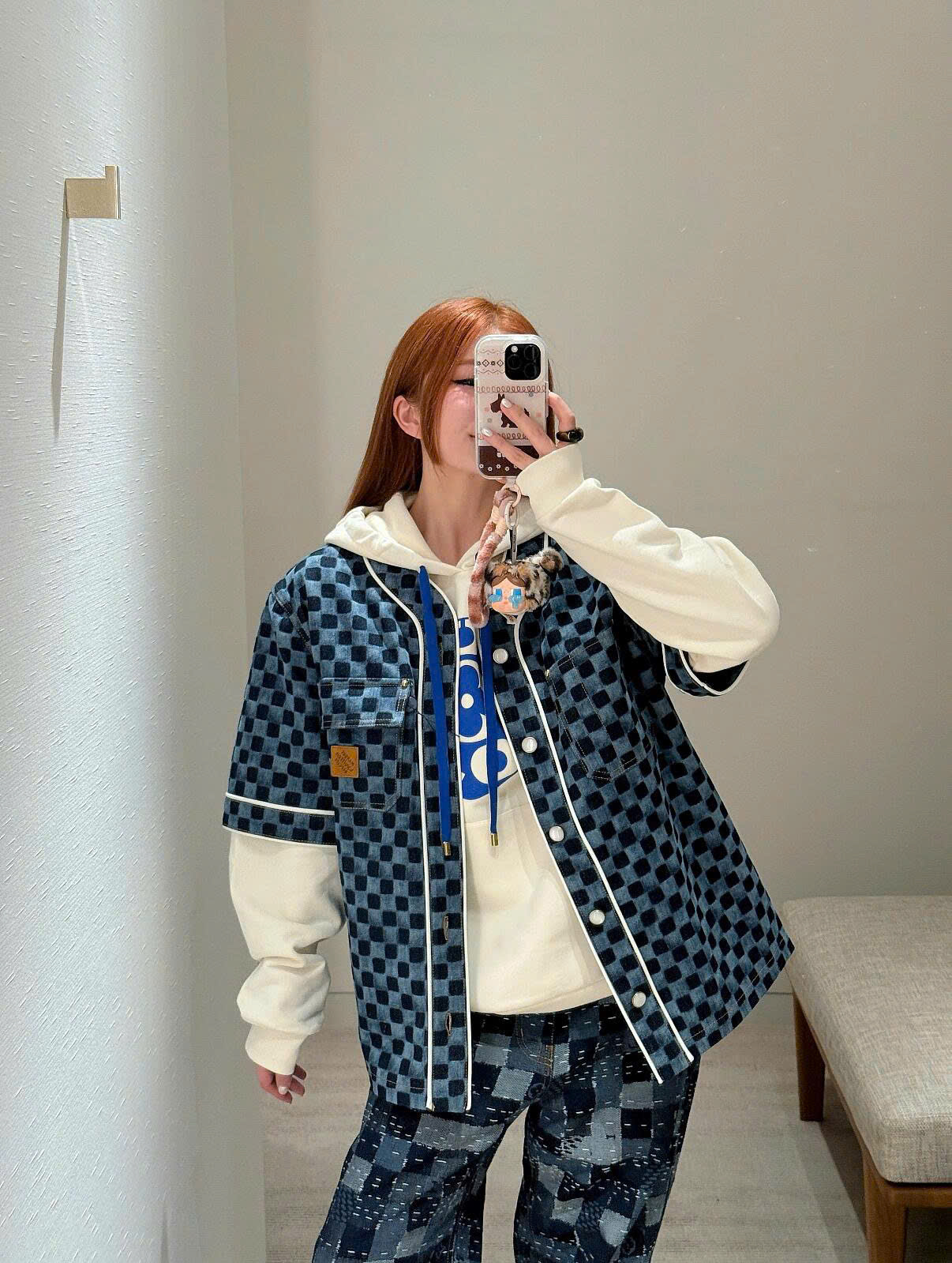 ÁO SƠ MI LOUIS VUITTON DAMERI DENIM BASEBALL (BLUE)