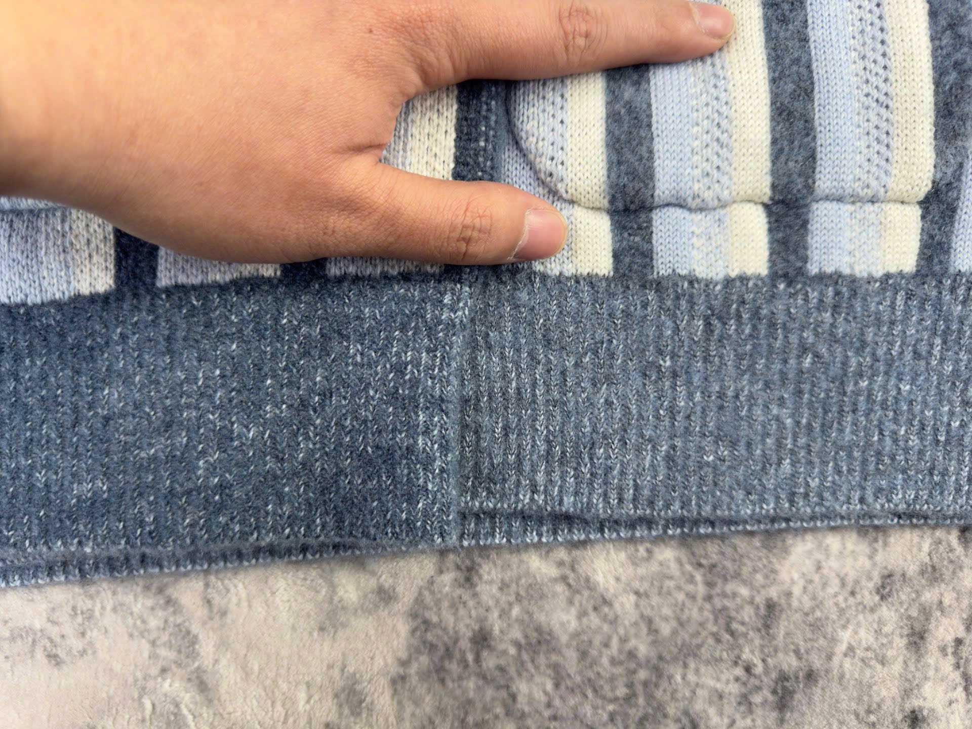 ÁO CARDIGAN LOUIS VUITTON STRIPE RIBBEL (BLUE)