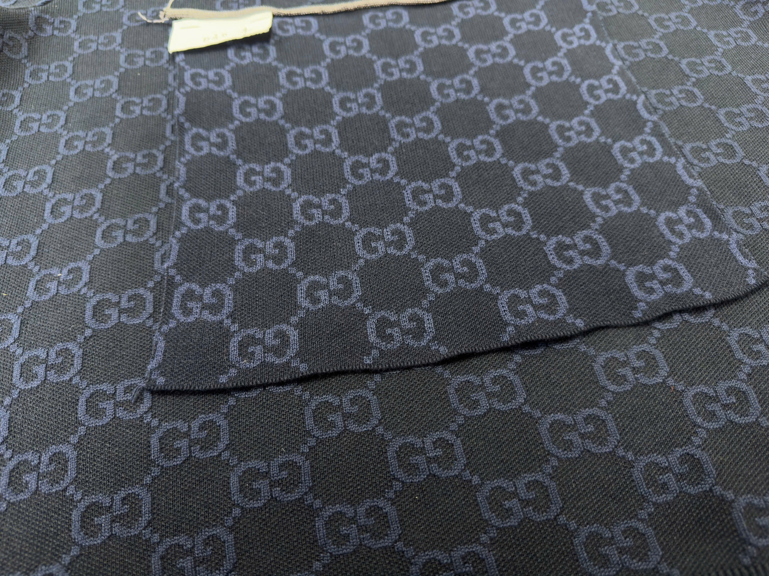 ÁO POLO GUCCI SILK JACQUARD (DARK BLUE)