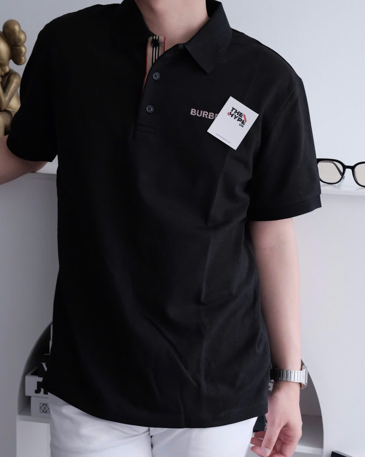 ÁO POLO BURBERRY BBR HALTFORD (BLACK)