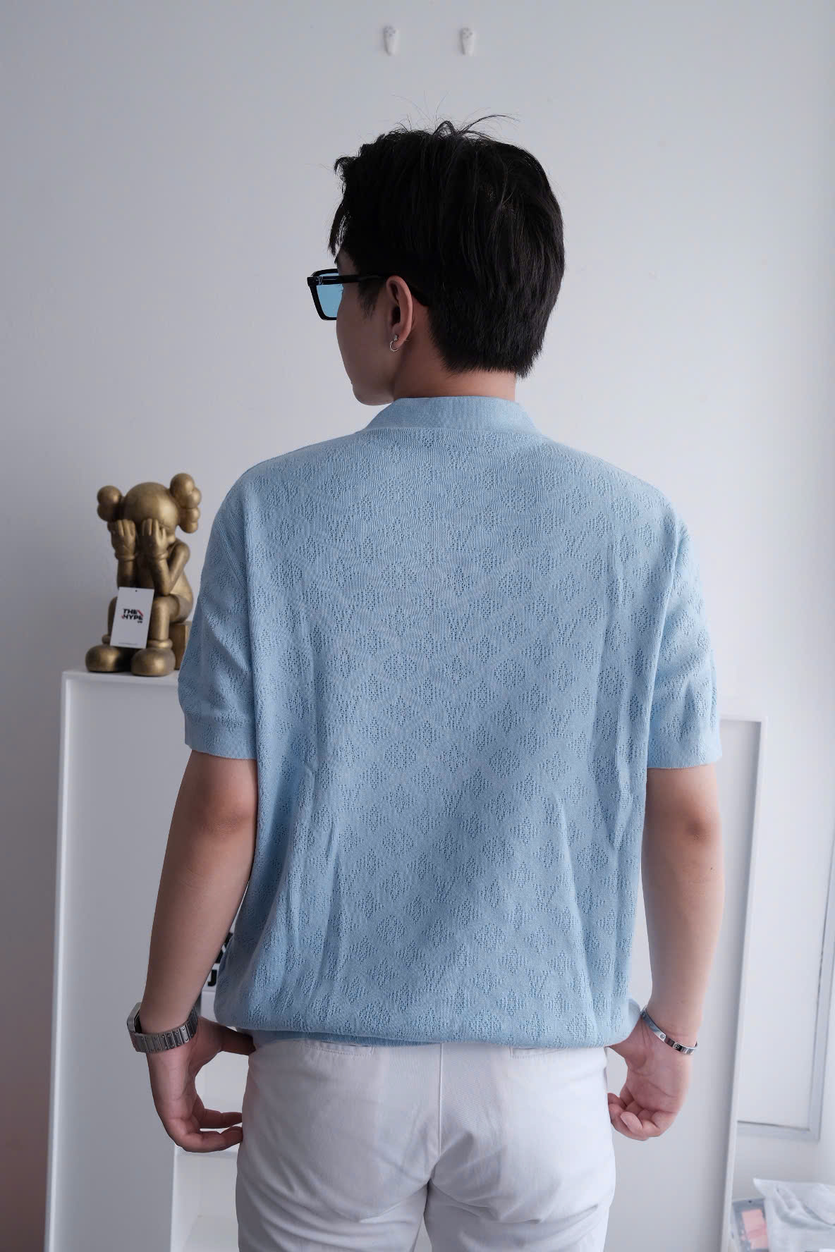 ÁO POLO LOUIS VUITTON POINTELLE MONOGRAM (BABY BLUE)
