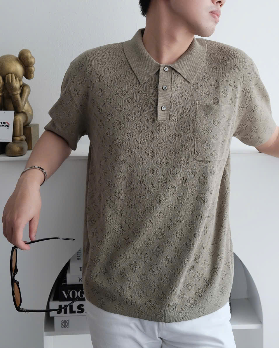 ÁO POLO LOUIS VUITTON POINTELLE MONOGRAM (GREEN)