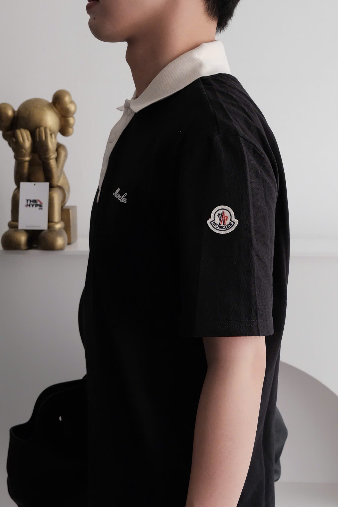 ÁO POLO MONCLER PIQUET SCRIPT LOGO (BLACK)