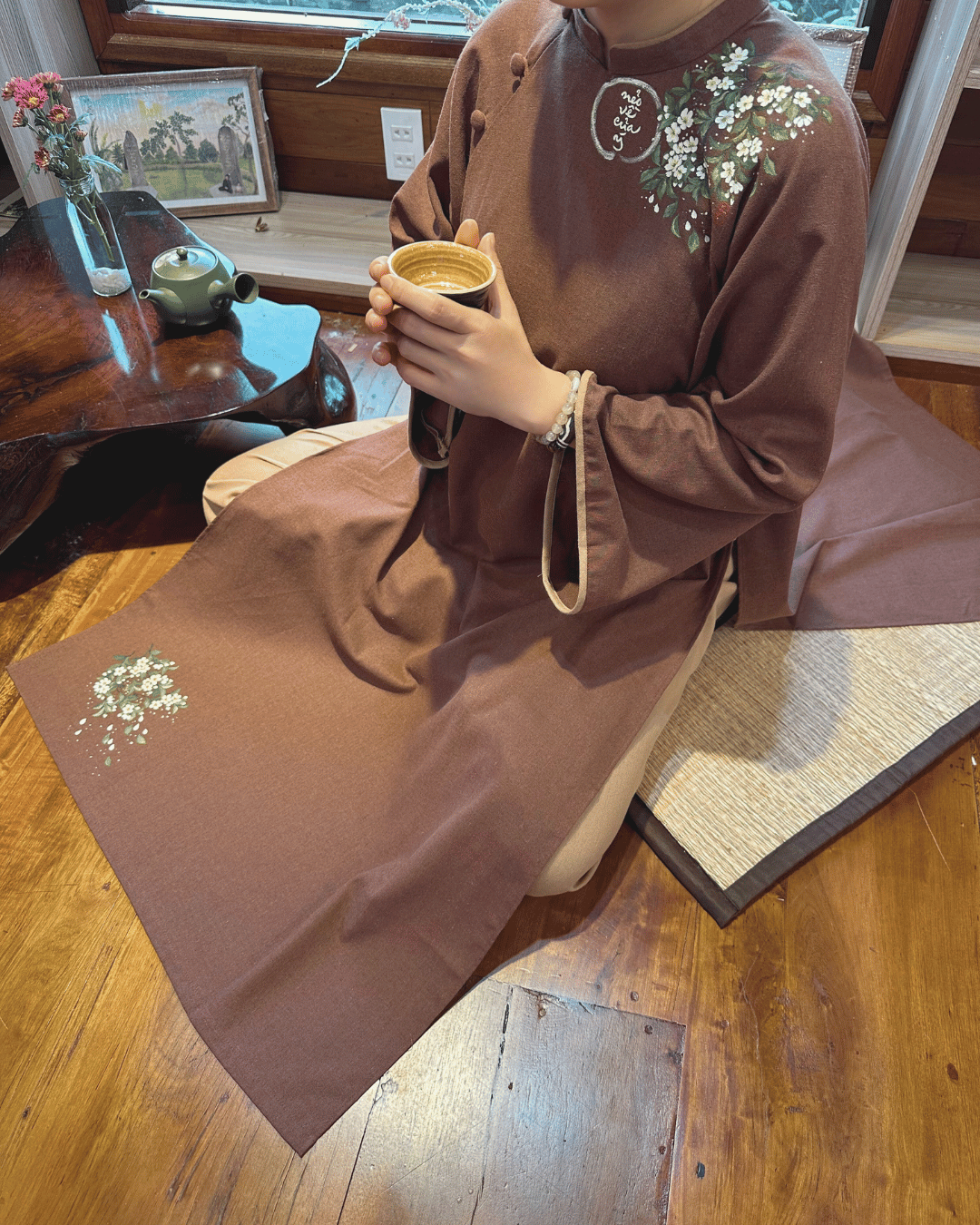 BỘ ÁO DÀI NẺO VỀ CỦA Ý - VẼ TAY THỦ CÔNG