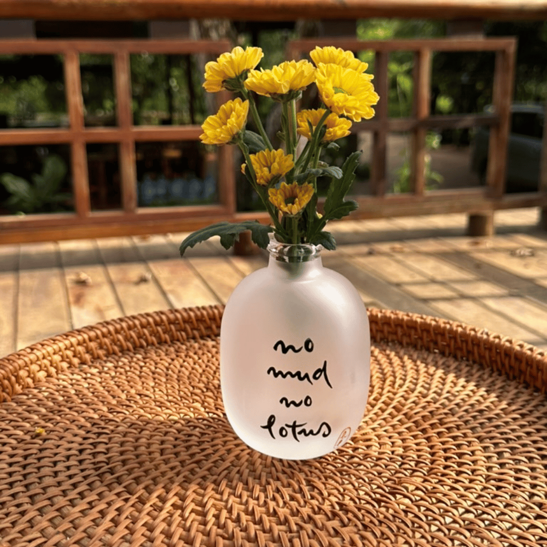 BÌNH HOA THUỶ TINH THƯ PHÁP VẼ TAY - SIZE NHỎ