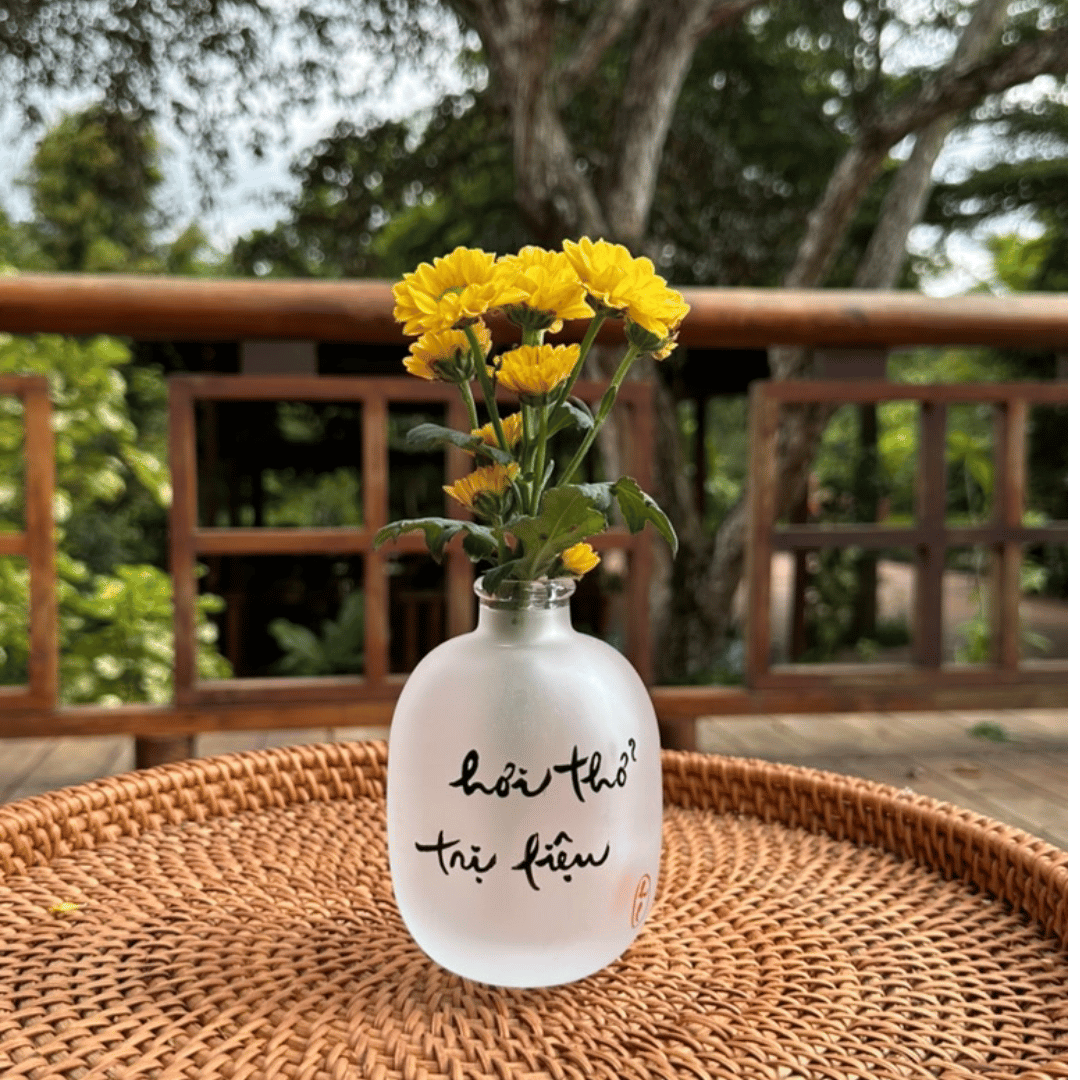 BÌNH HOA THUỶ TINH THƯ PHÁP VẼ TAY - SIZE NHỎ