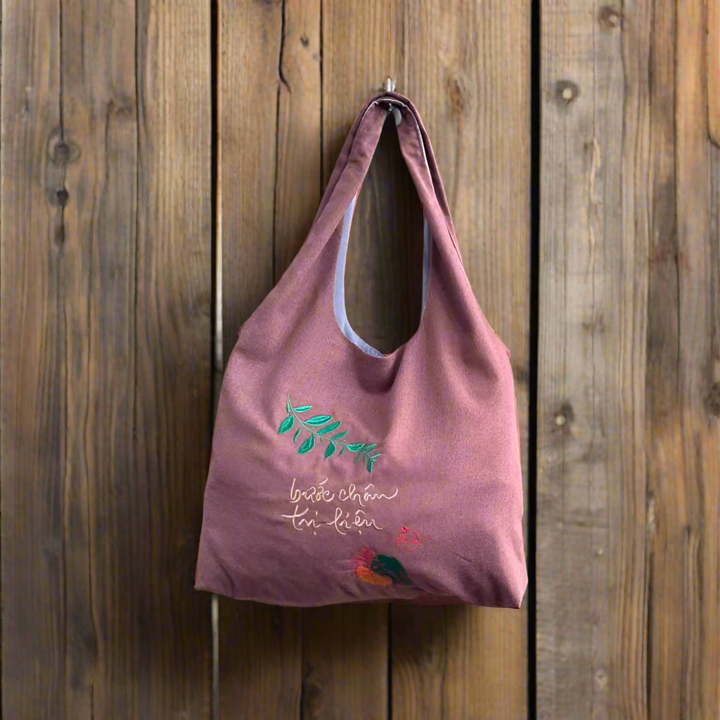 TÚI LINEN THÊU THƯ PHÁP