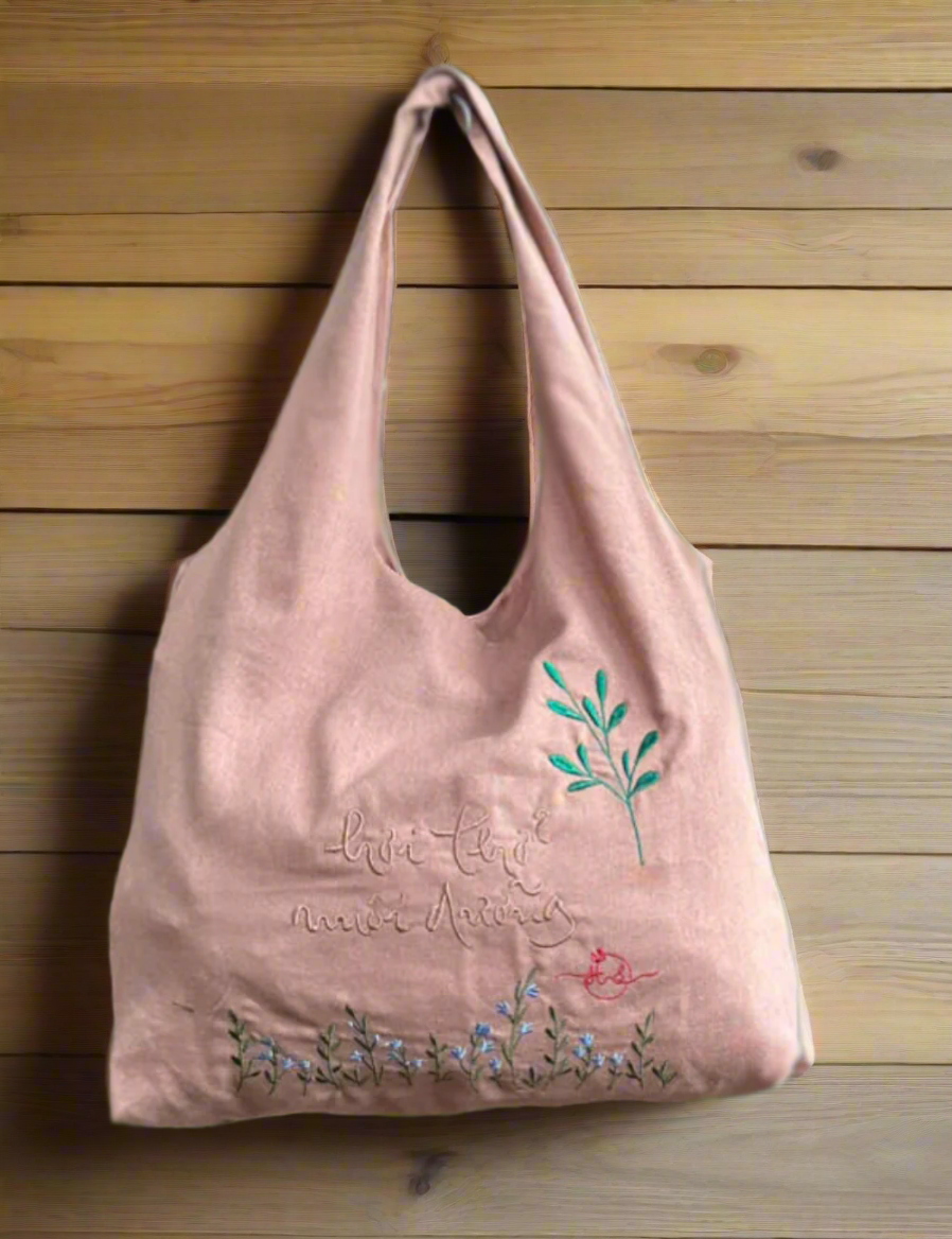 TÚI LINEN THÊU THƯ PHÁP