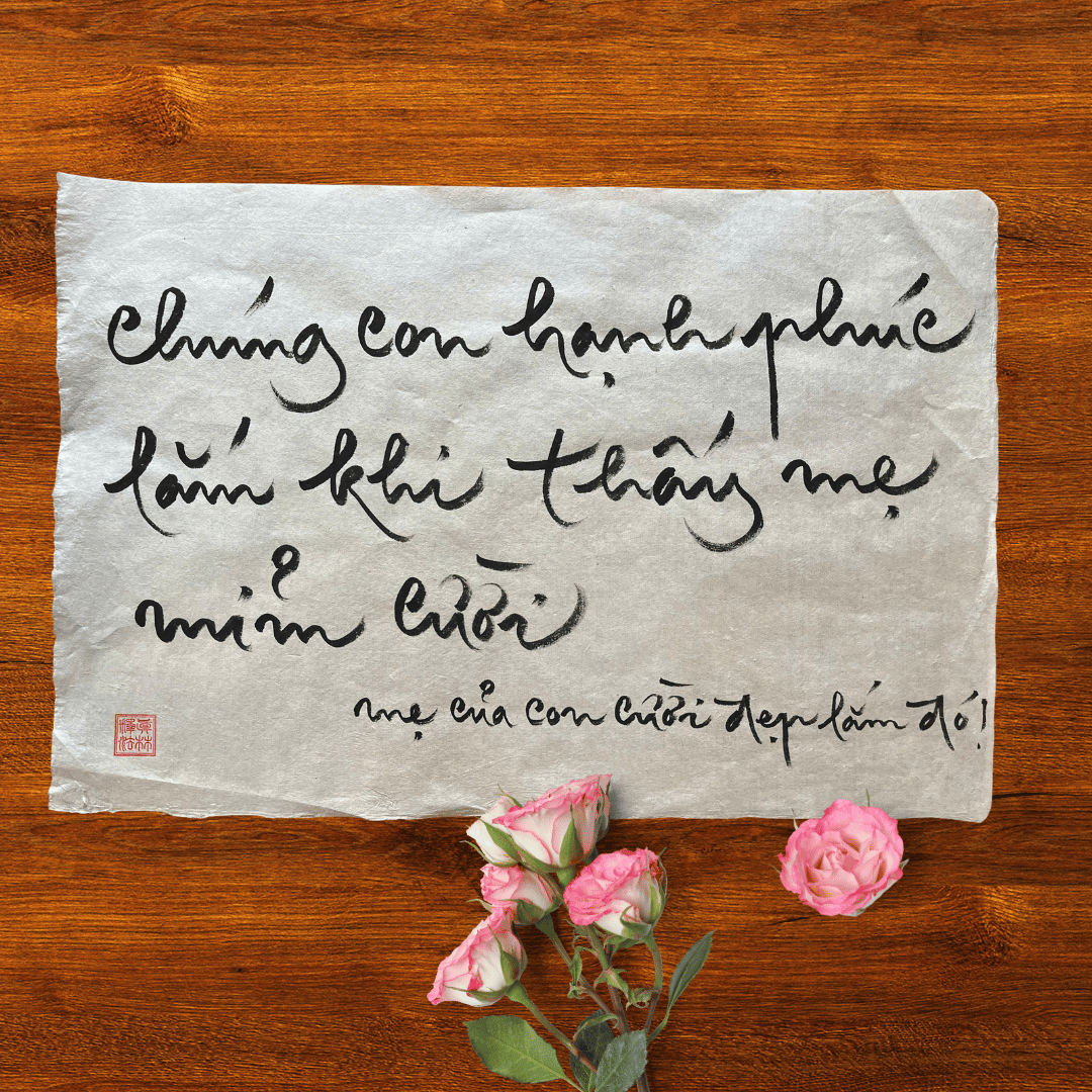 Thư Pháp gốc Tiếng Việt và Tiếng Anh 40x60