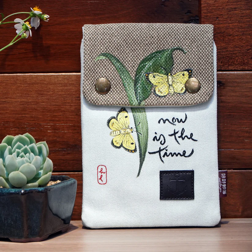 TÚI CANVAS ĐEO CHÉO 2 NGĂN VẼ TAY THỦ CÔNG