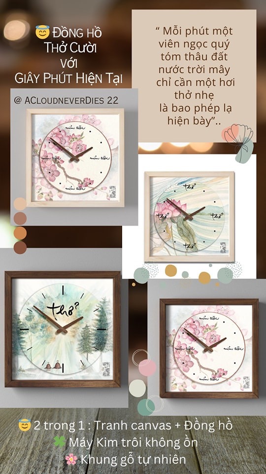 ĐỒNG HỒ - IN TRANH THƯ PHÁP VUÔNG 40x40