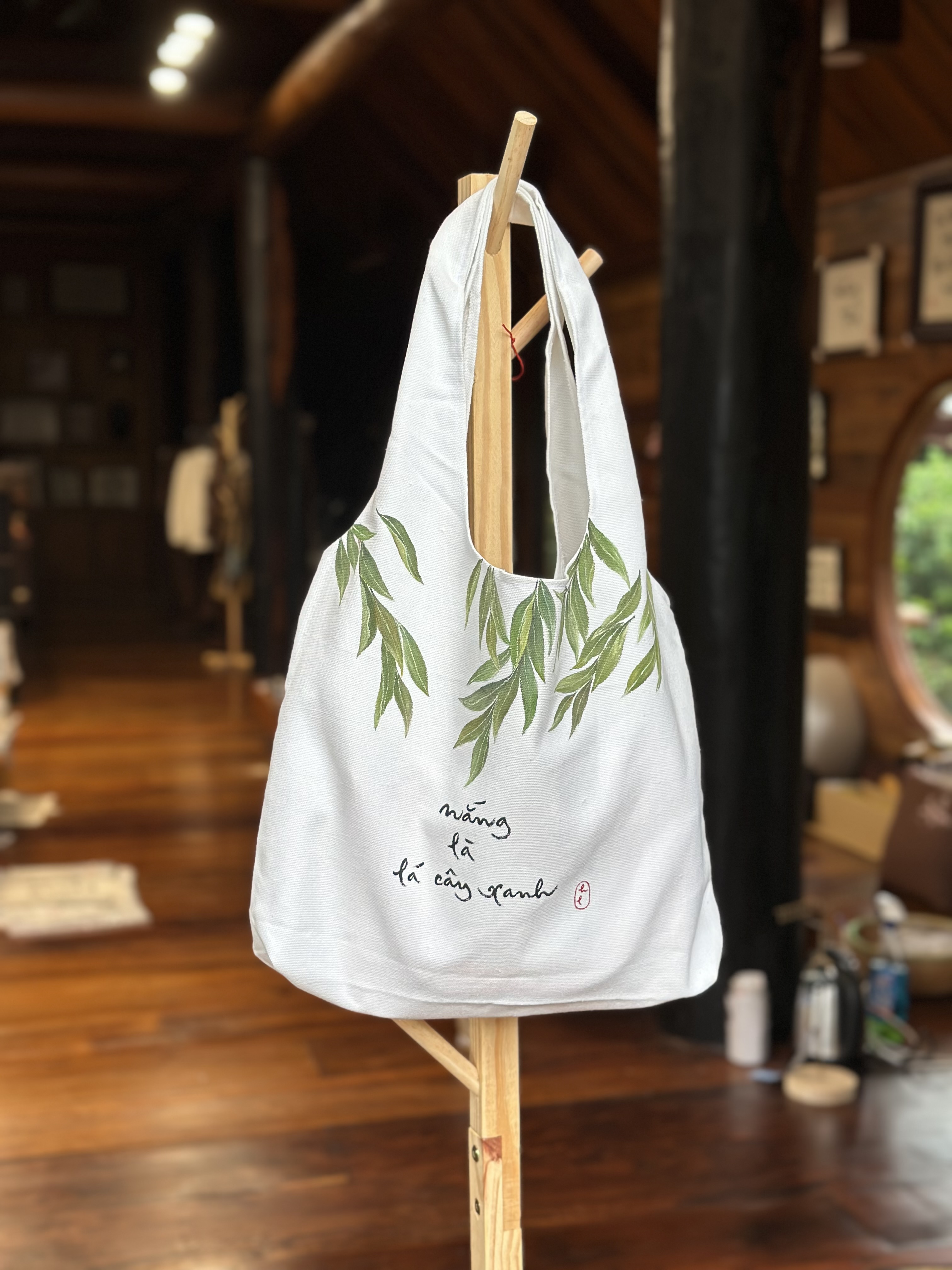 TÚI CANVAS MỎNG ĐEO VAI VẼ TAY