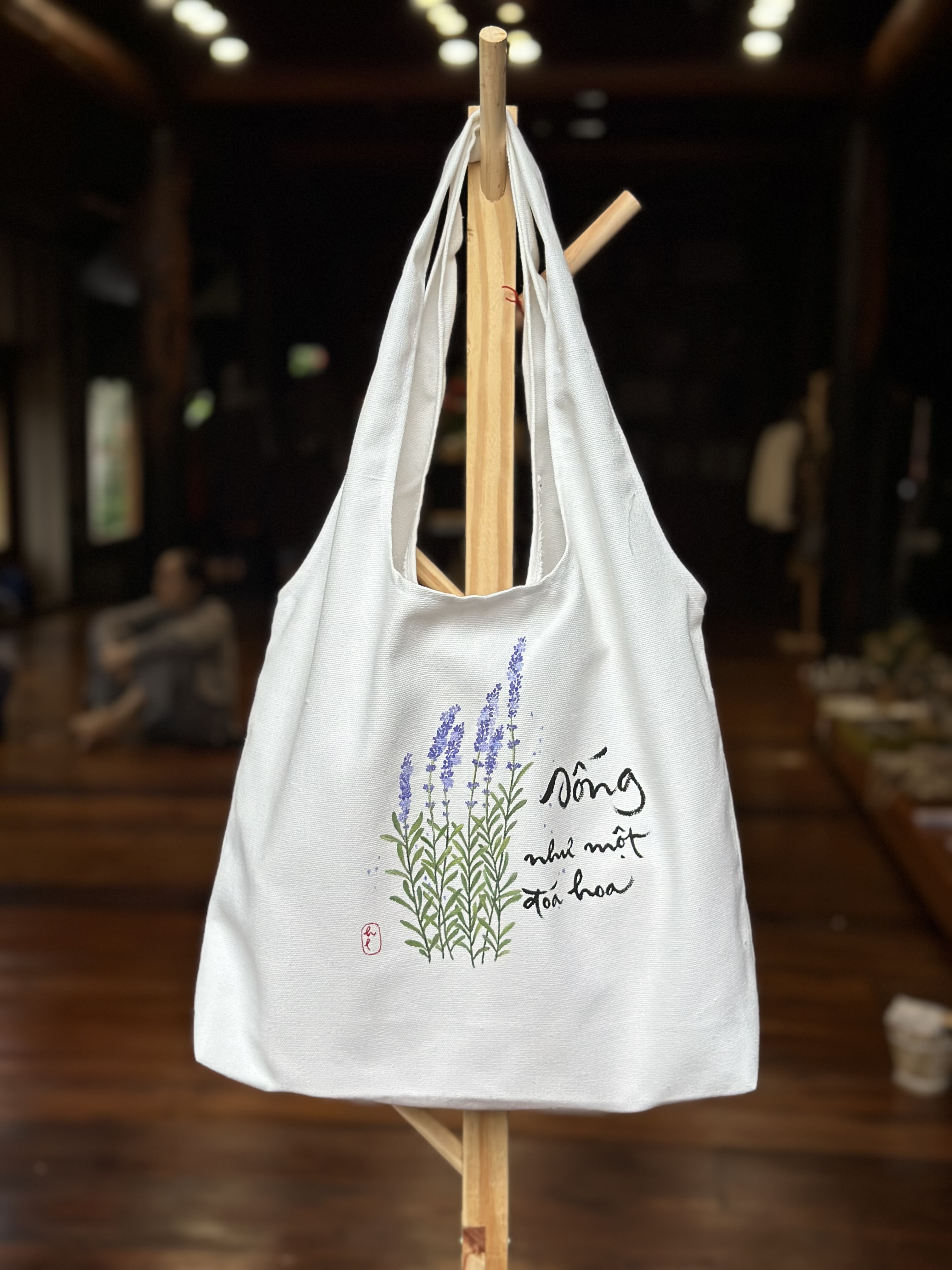 TÚI CANVAS MỎNG ĐEO VAI VẼ TAY