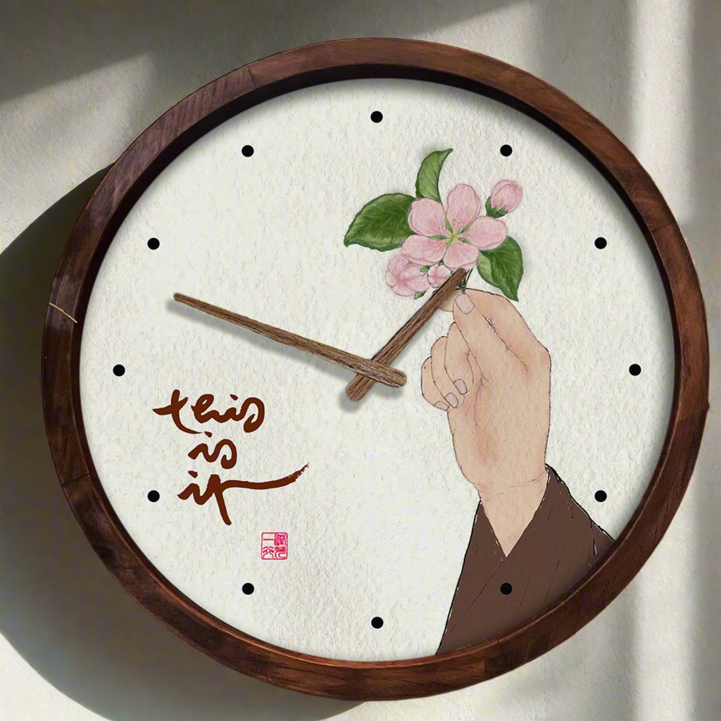 ĐỒNG HỒ - IN TRANH THƯ PHÁP TRÒN 30x30