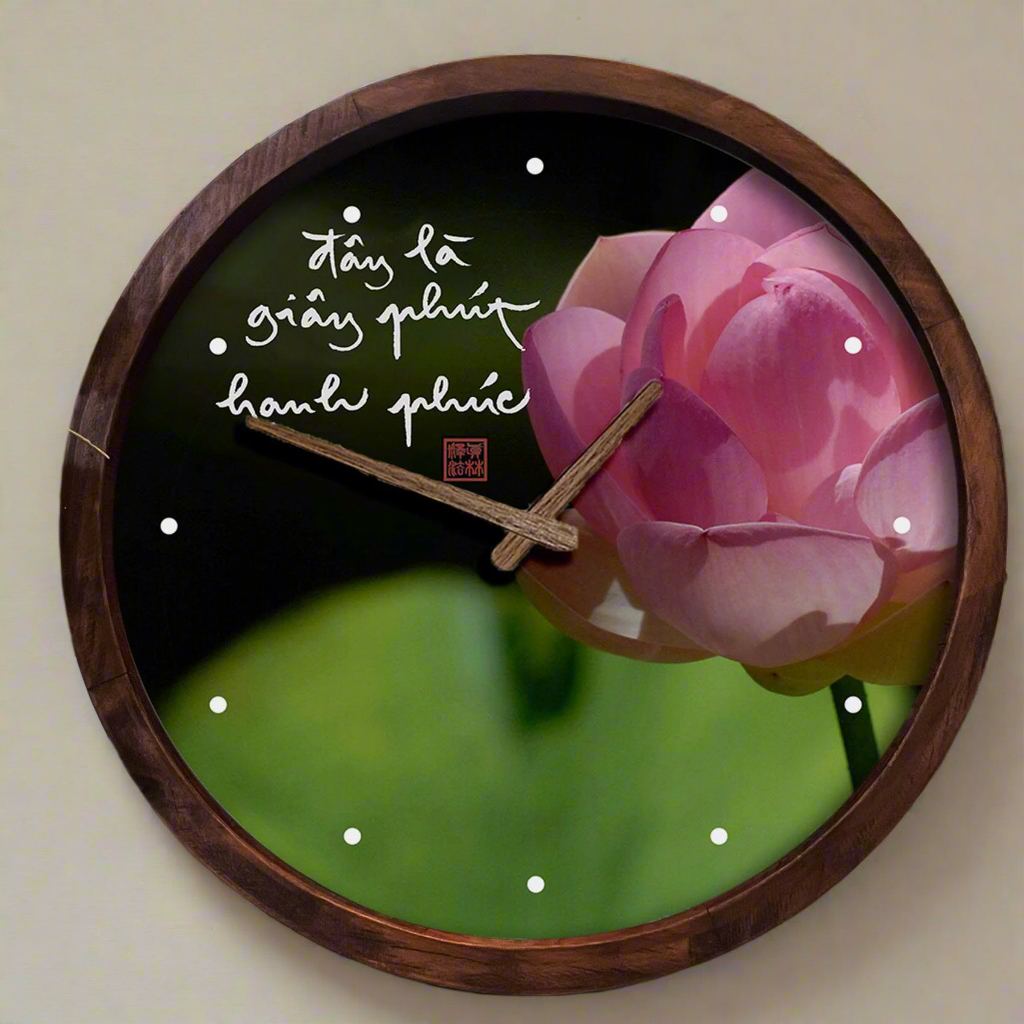 ĐỒNG HỒ - IN TRANH THƯ PHÁP TRÒN 30x30
