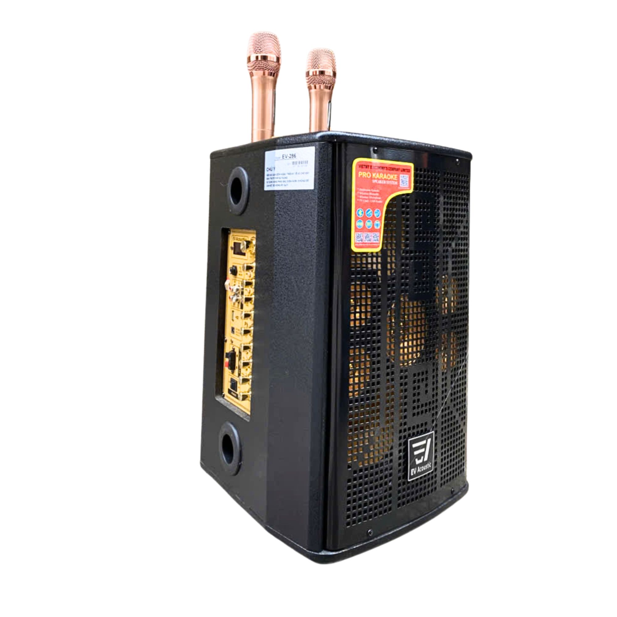 Loa Karaoke Xách Tay EV-286 | Công Suất 500W | 2 Bass 20Cm