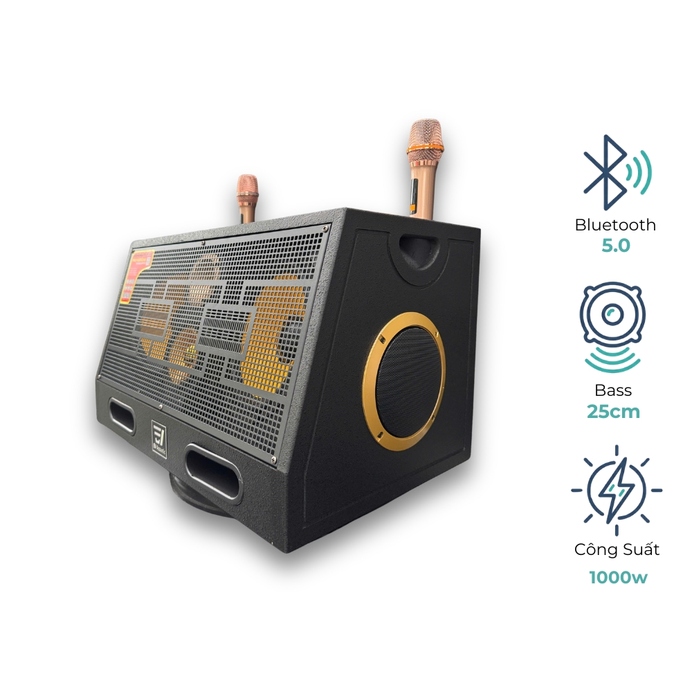 Loa EV-625 | 2 Bass 25Cm | Công Suất 1000W | Sơn Sần Sân Khấu | 6 Đường Loa 3 Đường Tiếng
