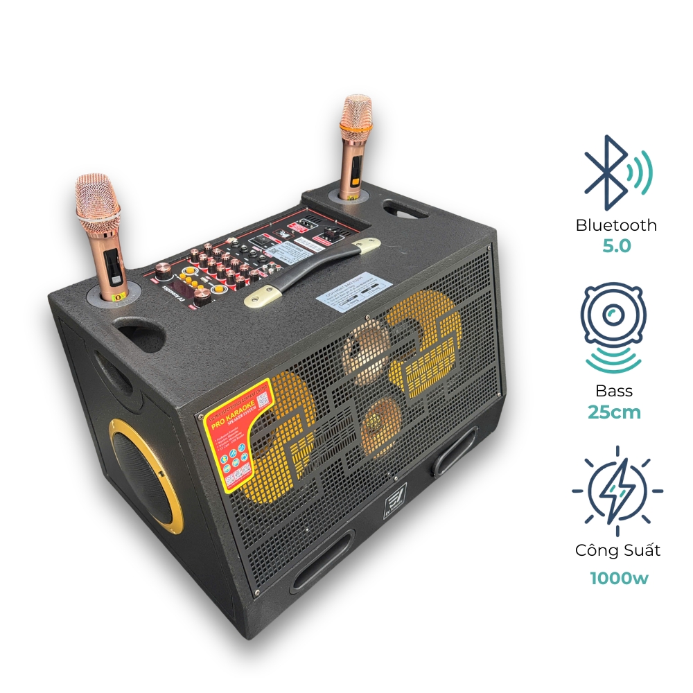 Loa EV-625 | 2 Bass 25Cm | Công Suất 1000W | Sơn Sần Sân Khấu | 6 Đường Loa 3 Đường Tiếng