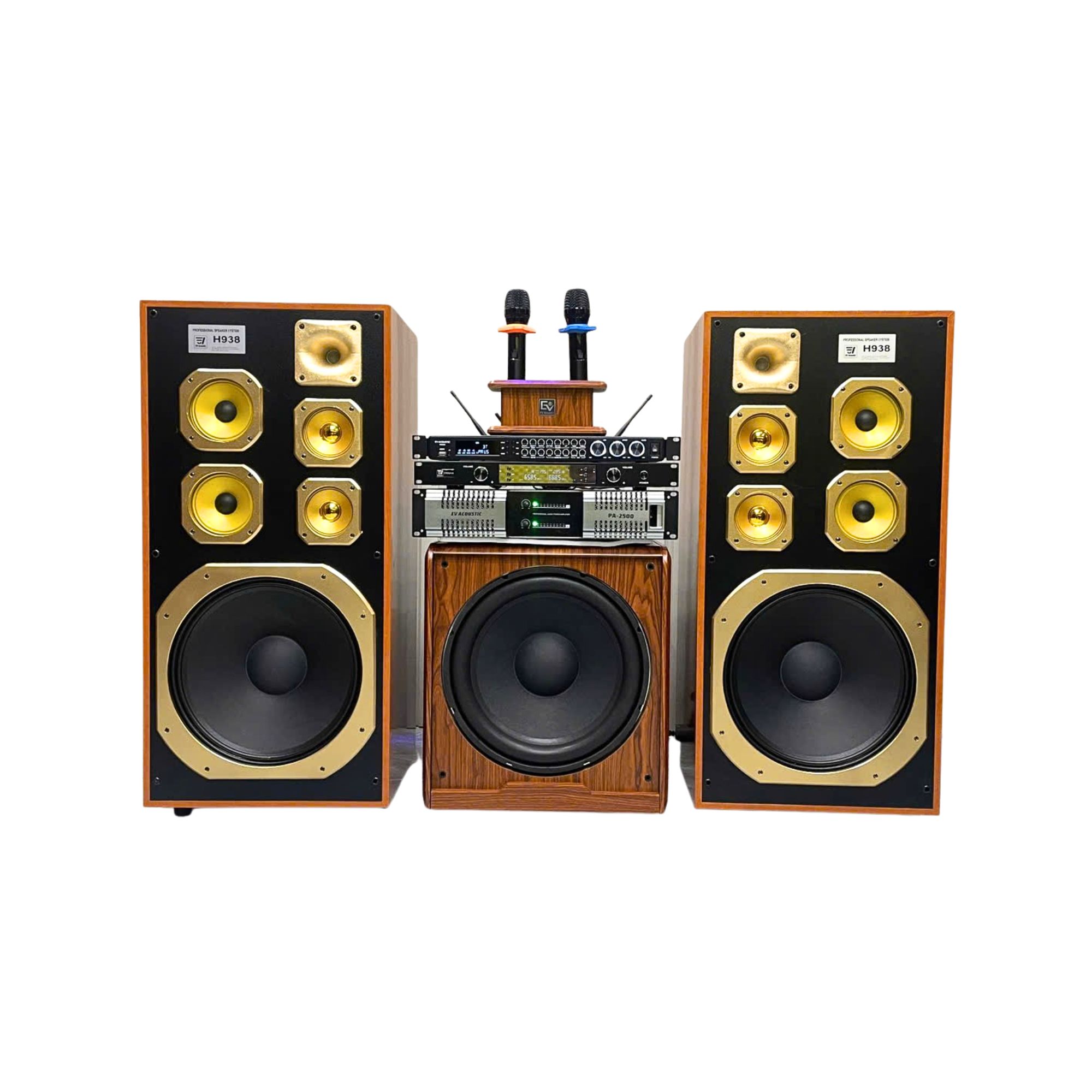 Bộ Dàn Âm Thanh EV ACOUSTIC H938 – Combo Karaoke & Nghe Nhạc Vàng, Bolero, Âm Thanh Ấm Áp, Trọn Bộ Cao Cấp