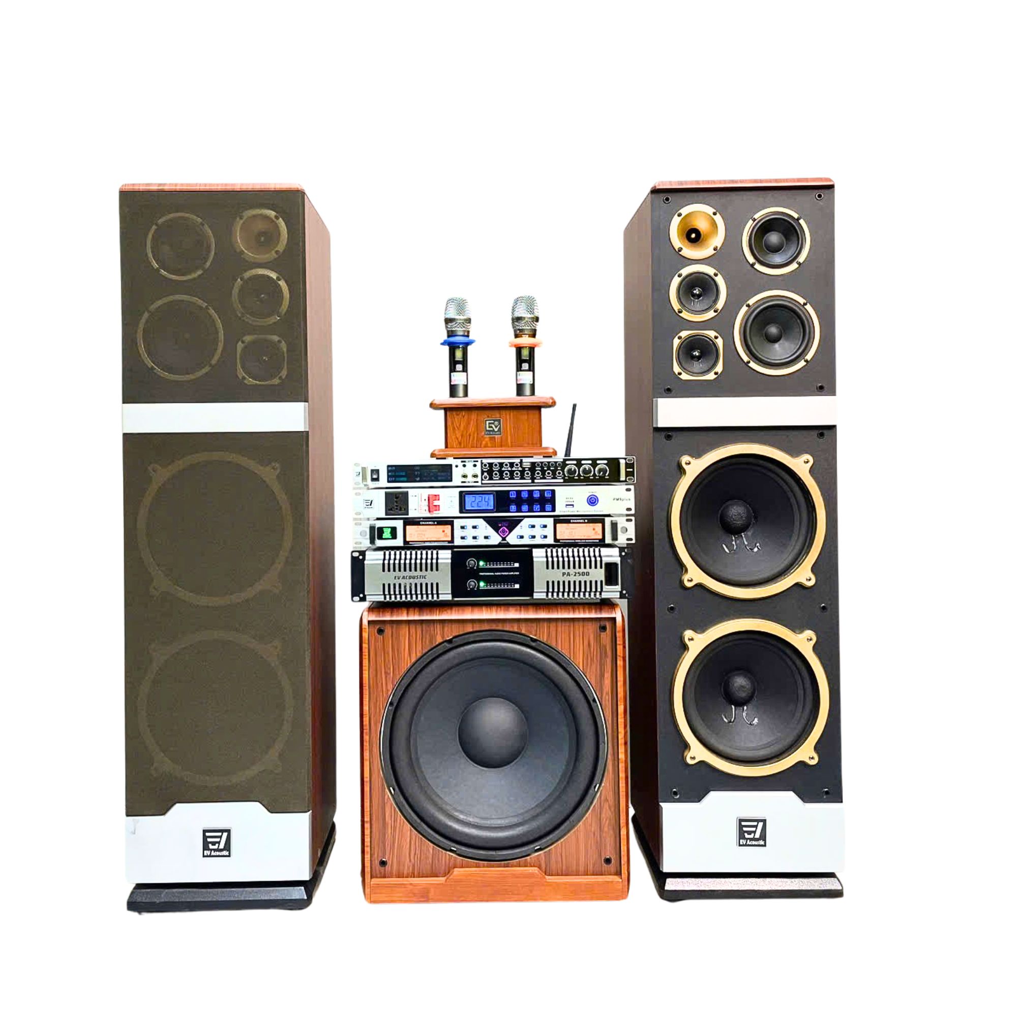 Bộ Dàn Karaoke EV ACOUSTIC H911 – Loa Cây Công Suất Lớn, Bass Uy Lực, Combo Đẩy Vang Micro Cao Cấp