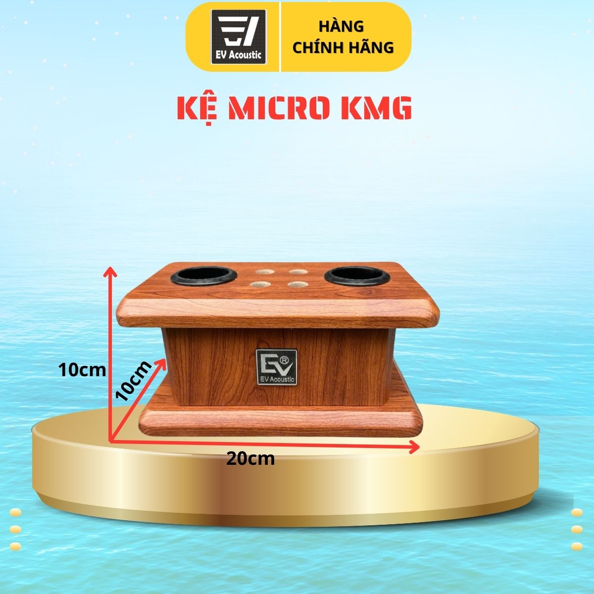 Kệ Micro Vân Gỗ EV Acoustic | Giá Đỡ Micro Không Dây Karaoke | Phụ Kiện Dàn Âm Thanh Gia Đình Bền Đẹp