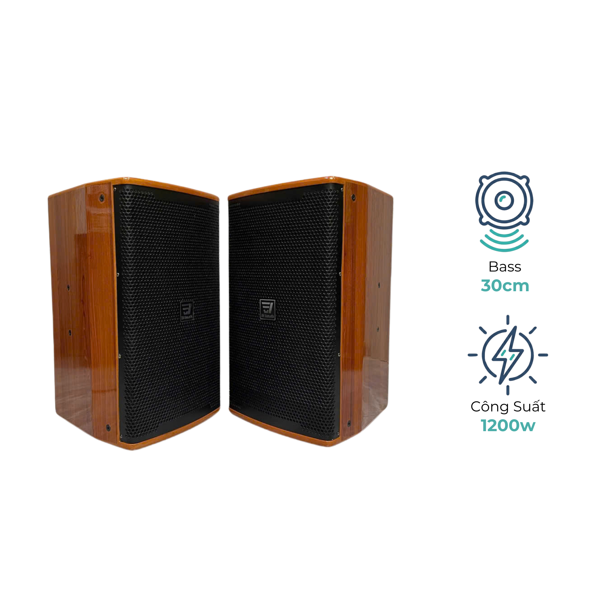 Loa Full EV ACOUSTIC P12S Bass 30cm – Công Suất 1200W, Thùng Gỗ Sơn Piano Cao Cấp, Âm Thanh Chuyên Nghiệp