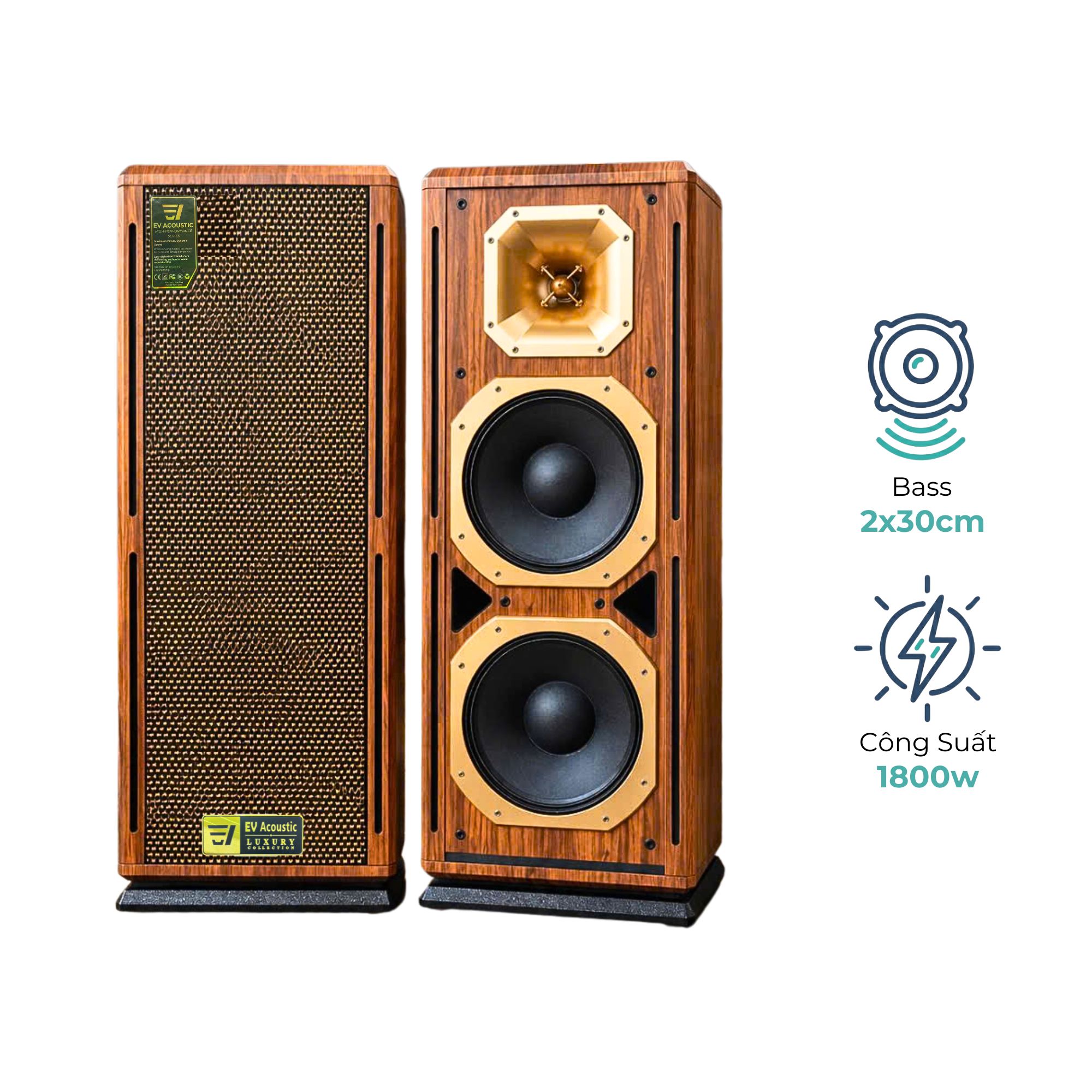 Loa Full 2 Bass 30 EV Acoustic P60 Luxury - Công Suất 1800W