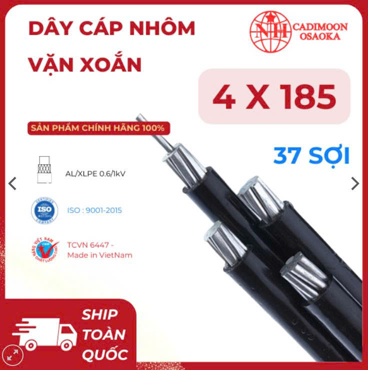 Cáp nhôm vặn xoắn ABC 4x185mm2