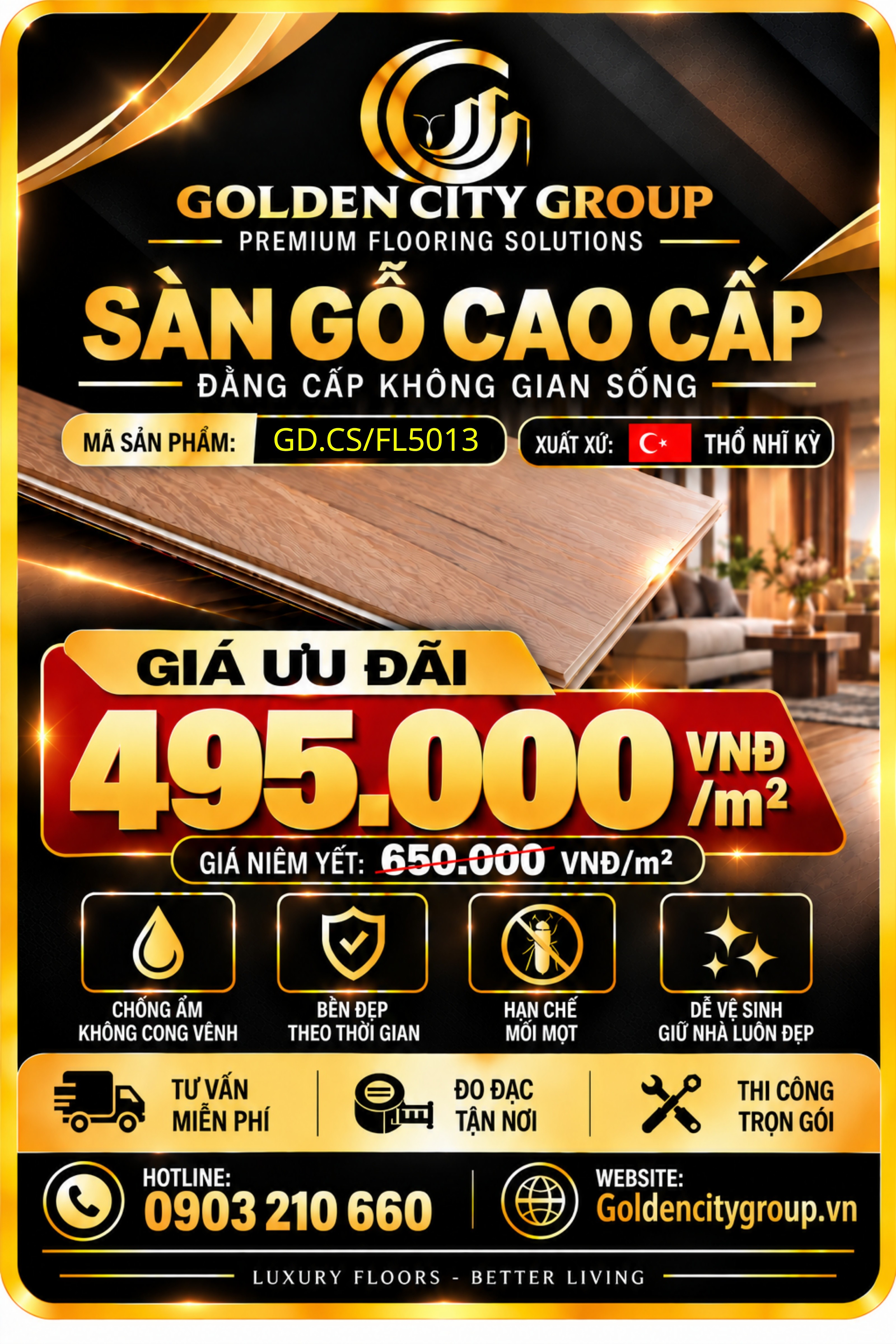 Sàn gỗ Camsan Serenza FL5013 12mm