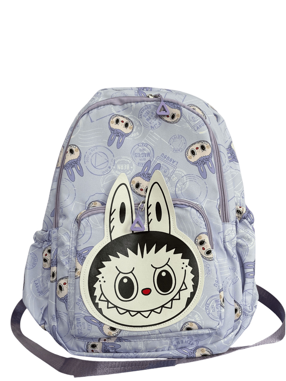 Balo học sinh dễ thương phong cách labubu màu tím