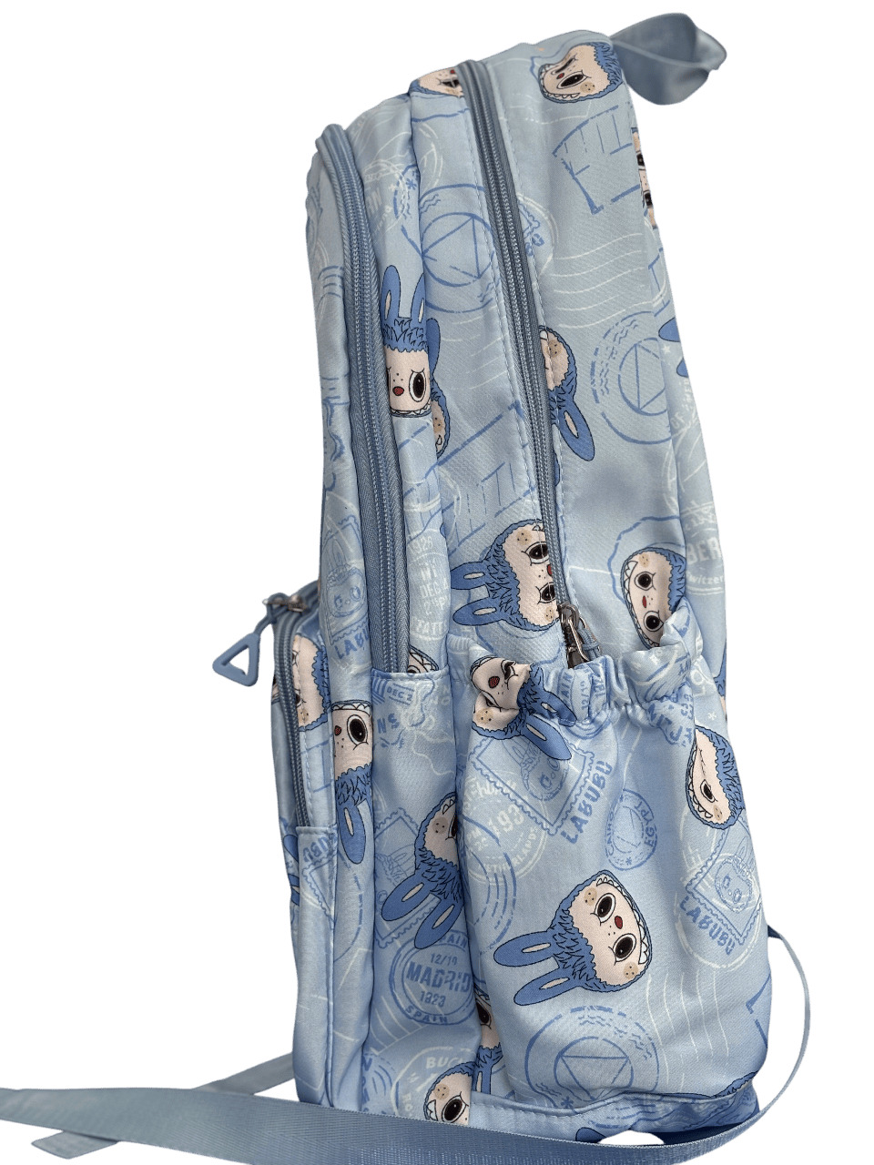 Balo học sinh dễ thương phong cách labubu màu xanh biển