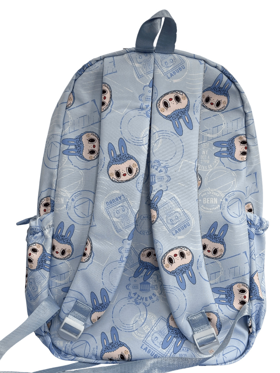 Balo học sinh dễ thương phong cách labubu màu xanh biển