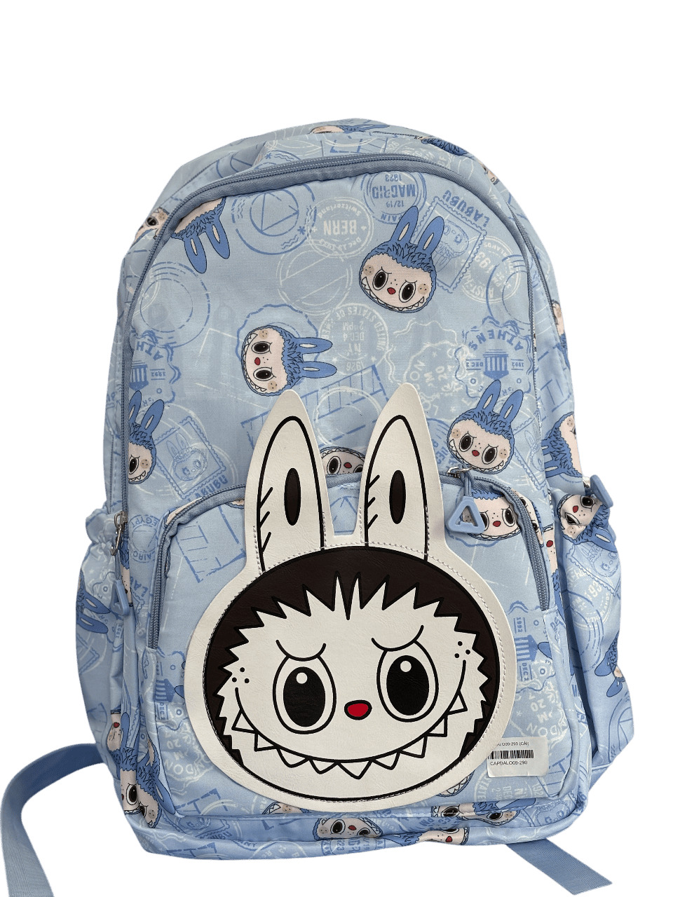 Balo học sinh dễ thương phong cách labubu màu xanh biển