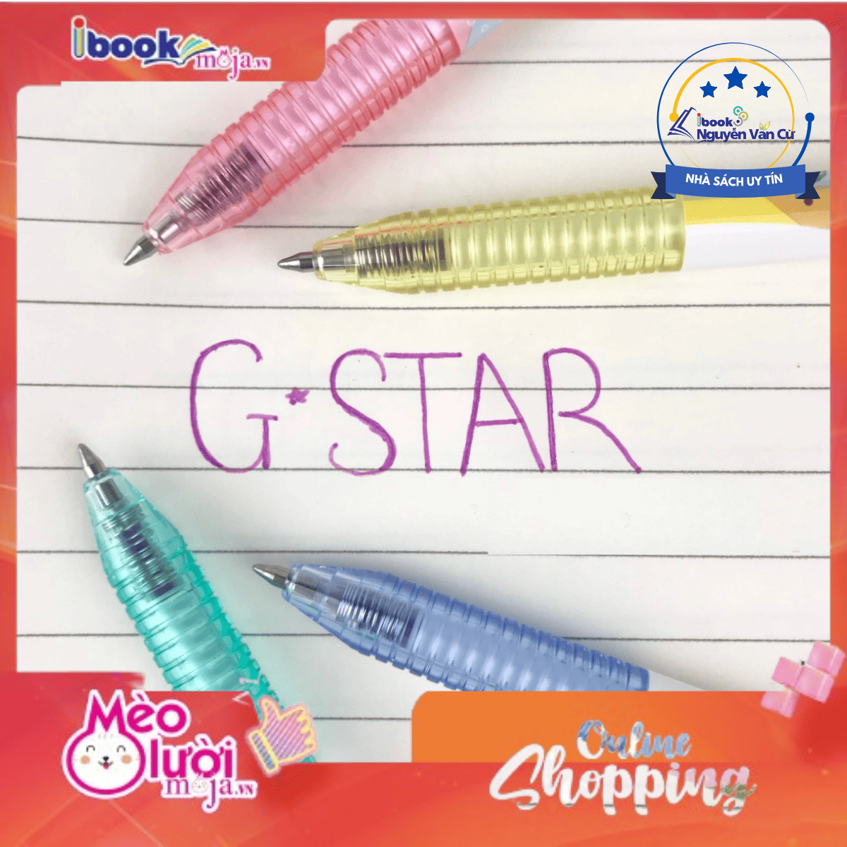Bút Gel Xóa Được ER-04 G-STAR Mực Xanh – Viết Mượt, Xóa Sạch, Không Lem