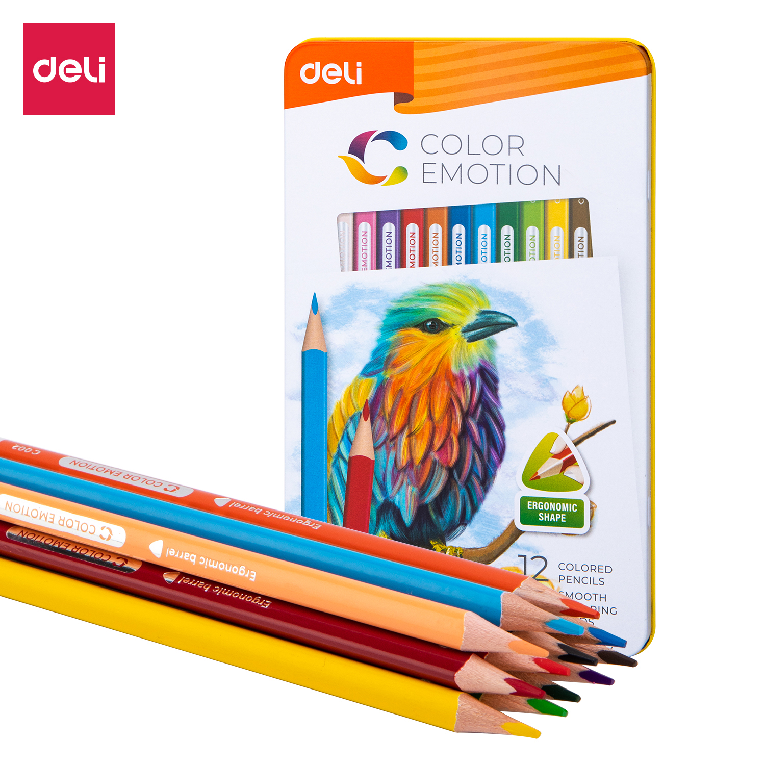 BÚT CHÌ MÀU DELI COLOR EMOTION HỘP THIẾC 12 MÀU