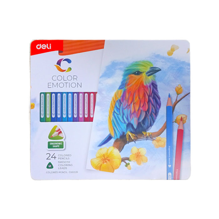 BÚT CHÌ MÀU DELI COLOR EMOTION HỘP THIẾC 24 MÀU