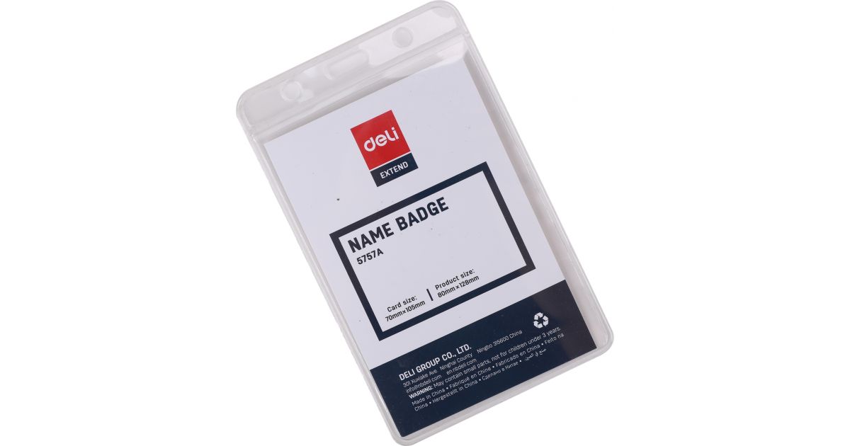 THẺ ĐEO DỌC DELI 80 × 128 mm (NAME BADGE 5757A)
