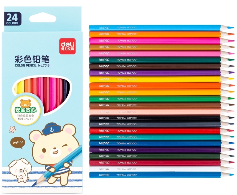 BÚT CHÌ MÀU DELI - COLOR PENCIL NO.7018 24 MÀU EN 71-3