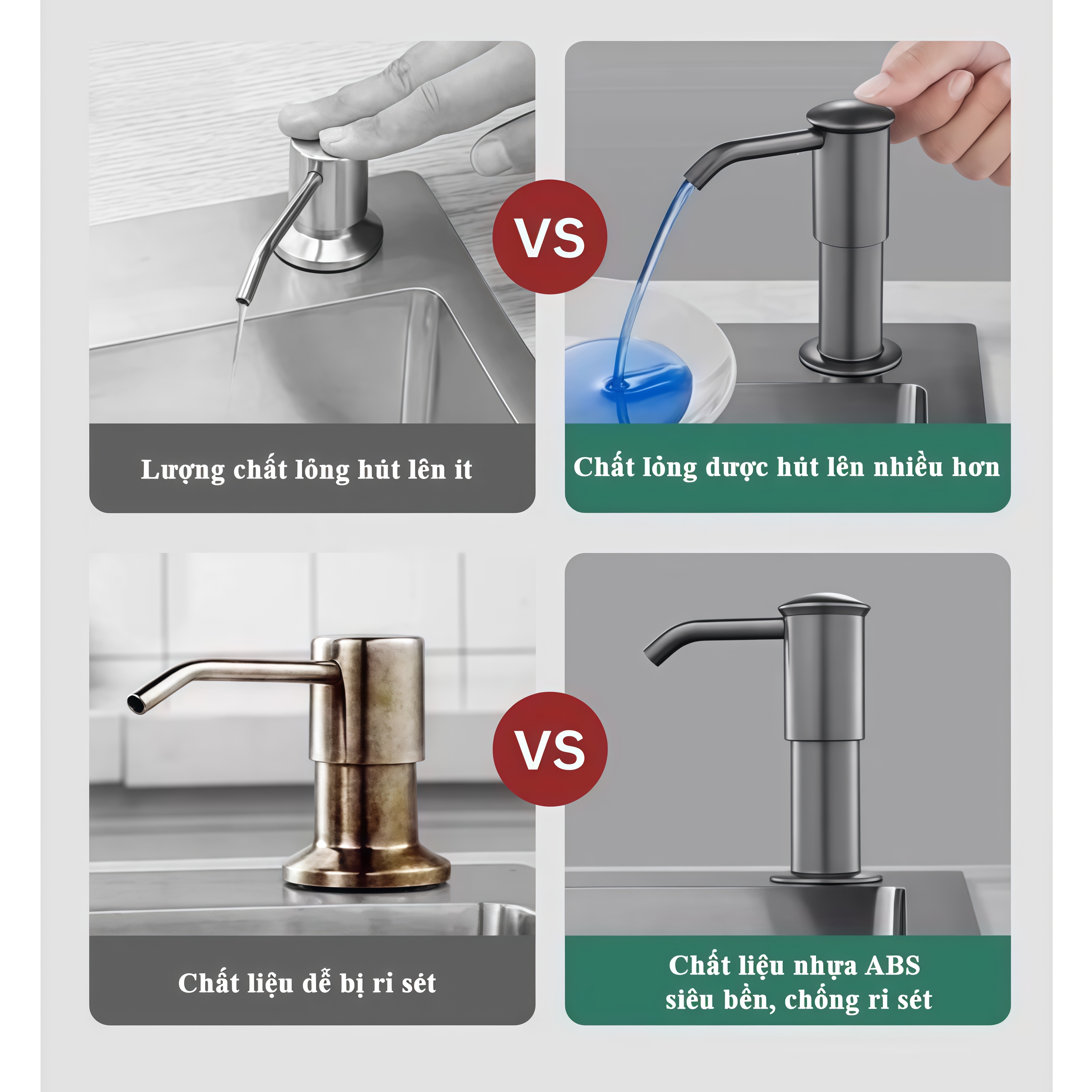 Bộ Vòi Bơm Nước Rửa Chén - Tích Hợp Khay & Dây Dẫn Nối Dài 1.2M
