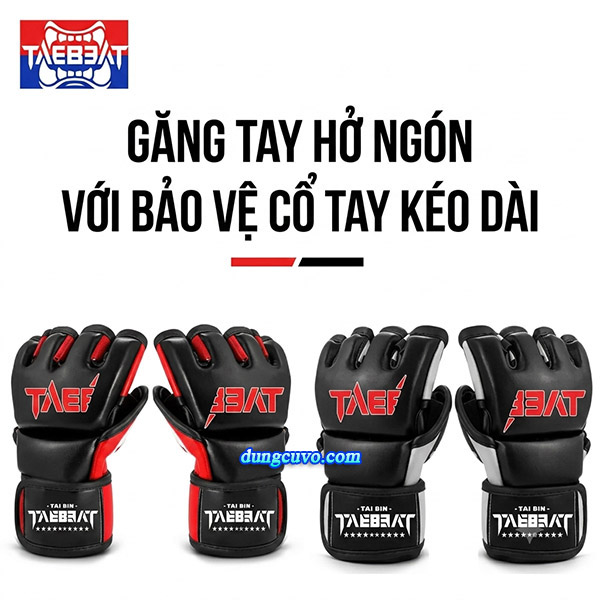 Găng Tay MMA UFC TAEBEAT Hở Ngón Cao Cấp | Giá Sỉ & Lẻ
