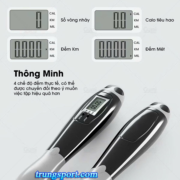 Dây Nhảy Đếm Số Điện Tử Không Dây | Dây Nhảy Cardio Thông Minh