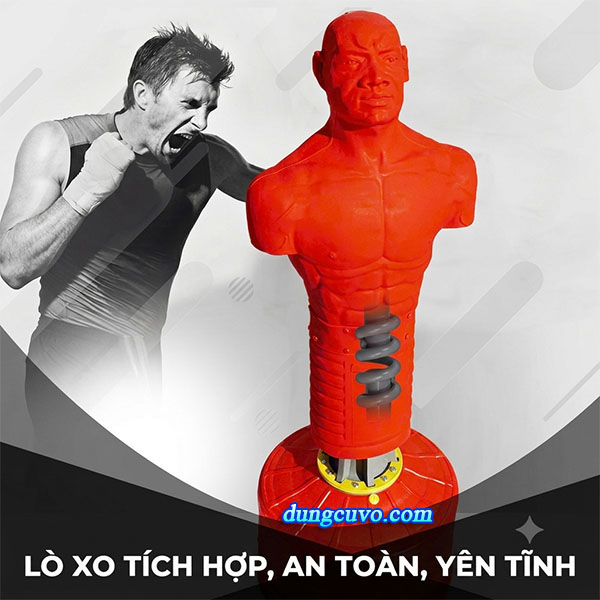Trụ Đấm Boxing Hình Người Silicon Cao Cấp 170cm – Lò Xo Ẩn Giảm Chấn