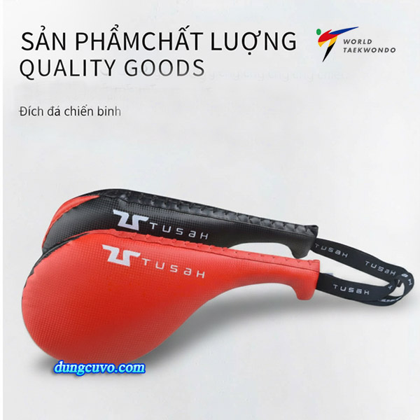 Vợt Đá Đôi TUSAH Vân Carbon Cao Cấp – Đích Đá Taekwondo Chuẩn WT