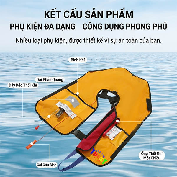 Áo Phao Cứu Sinh Giật Dây Bơm Hơi | Áo Phao CO₂ An Toàn Cao Cấp