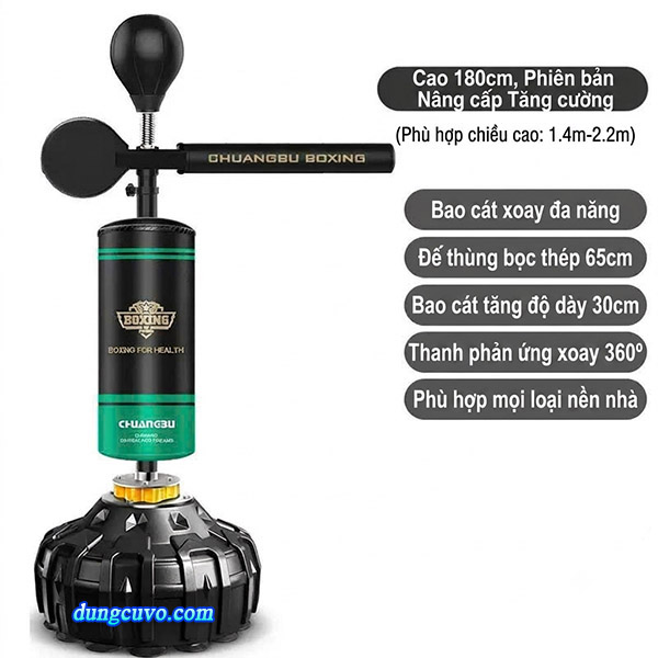 Trụ Đấm Đá Thanh Phản Xạ Đa Năng CHUANGBU | Bao Cát Đứng Boxing 360°