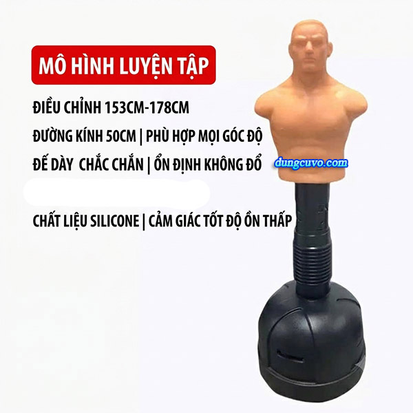 Trụ Đấm Bốc Hình Người Bán Thân TBEST (153 - 178cm) – Tùy Chỉnh Độ Cao