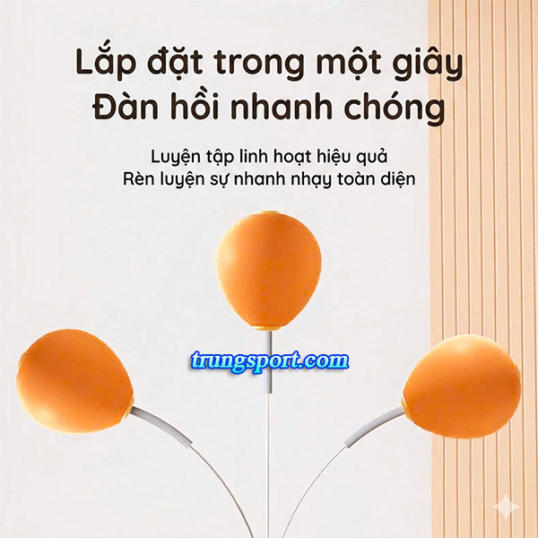 Bóng Đấm Phản Xạ Tự Đứng Đế Hút Chân Không - Tập Boxing Tại Nhà